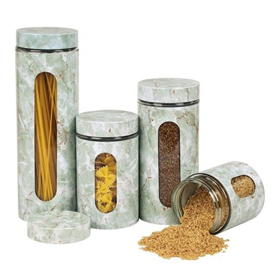 Mramorový efekt sklenené nádoby