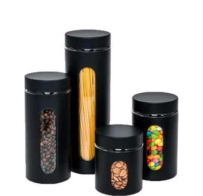 Sklenené skladovacie nádoby s krytom S/S